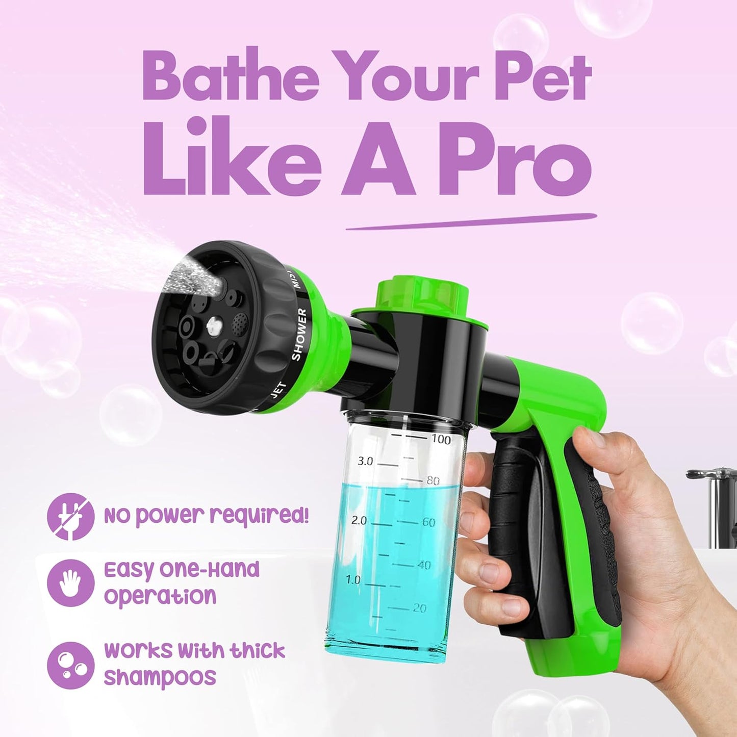 ✨Soap & Shampoo Dispenser for Pet Wash and Garden Hose Sprayer Nozzle