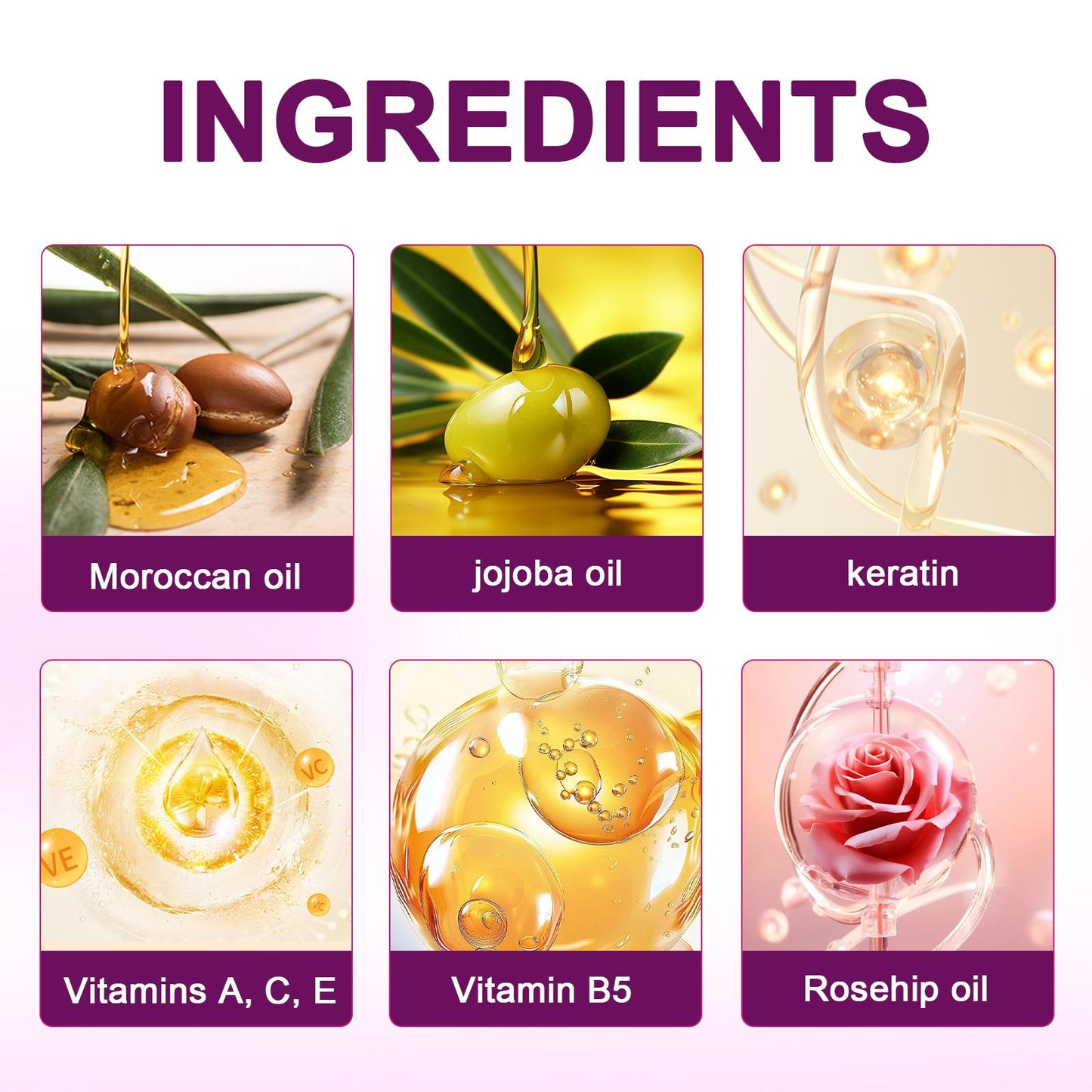 🔥Hair Vitamin Capsules Infused with Violet Vitamins & Argan Oil,40 Capsules💜