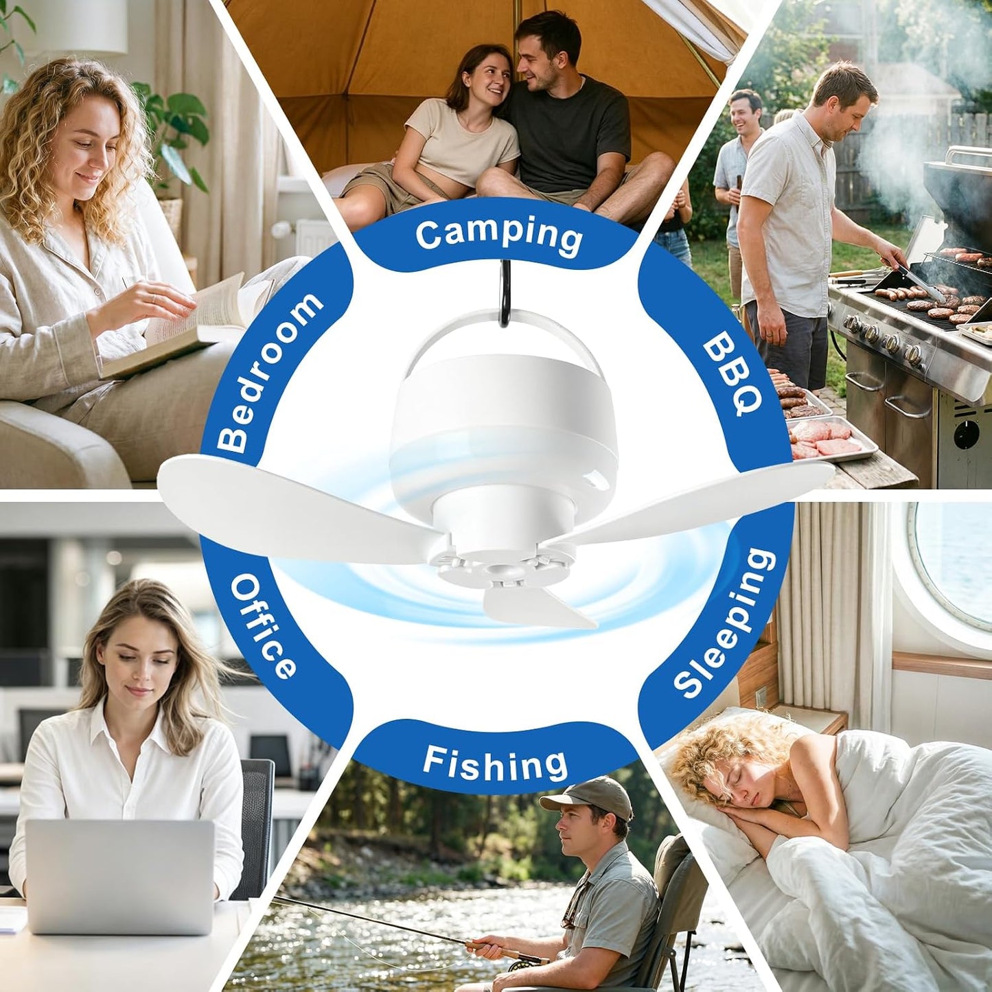 ✨Magnetic Ceiling Fan for Cruise, Small USB Rechargeable Portable Travel Fan with Ultra-Quiet Motor & LED Light