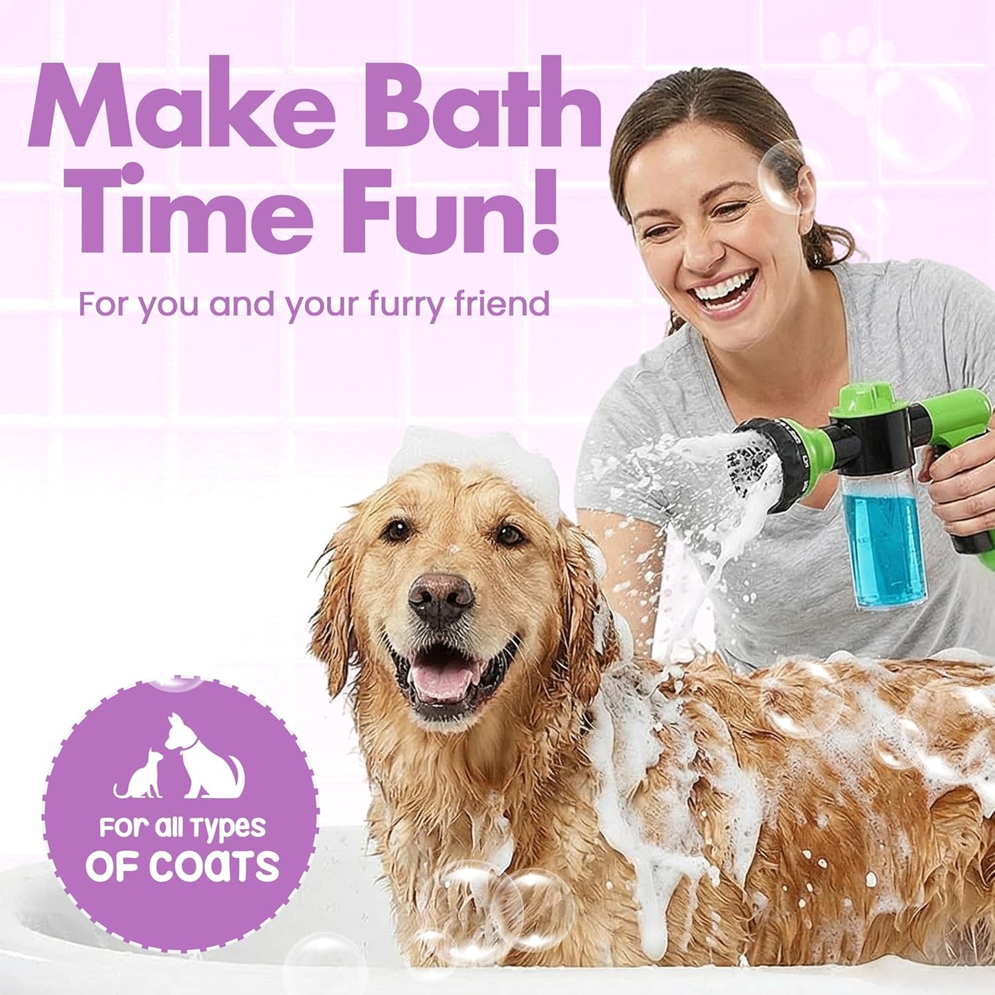 ✨Soap & Shampoo Dispenser for Pet Wash and Garden Hose Sprayer Nozzle