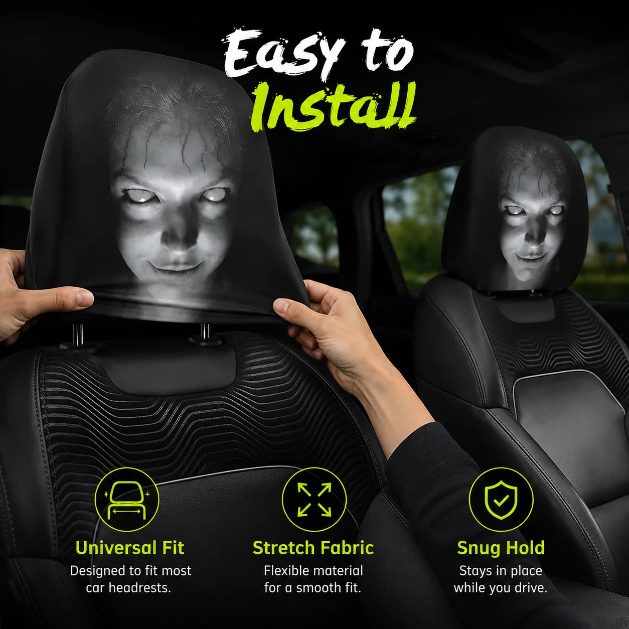 🔥2026 Ghost Face Headrest Covers | 2Pcs