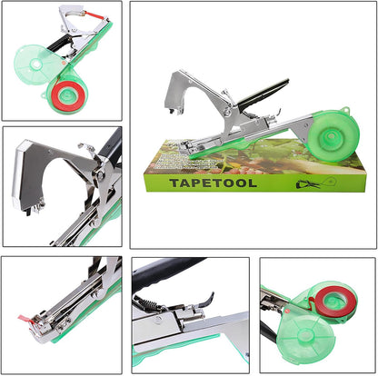 ✨Plant Tying Machine Tool Plant Tying Machine with Green Tape Stem Tie Orchard Manual Stem Tie for Grape Tomato Cucumber Vines