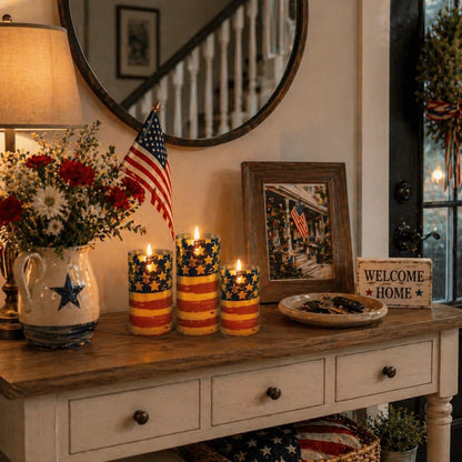 ✨3-Piece Set - Patriotic Flameless Candles (With Remote Control)