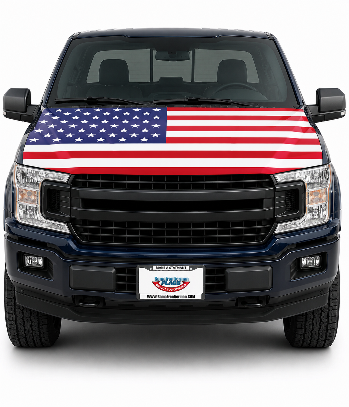 ✨🦅American Flag Car Hood Cover With Dual Triangle Clips Fits Trucks SUVs Sedans Jeep Commemorative Edition