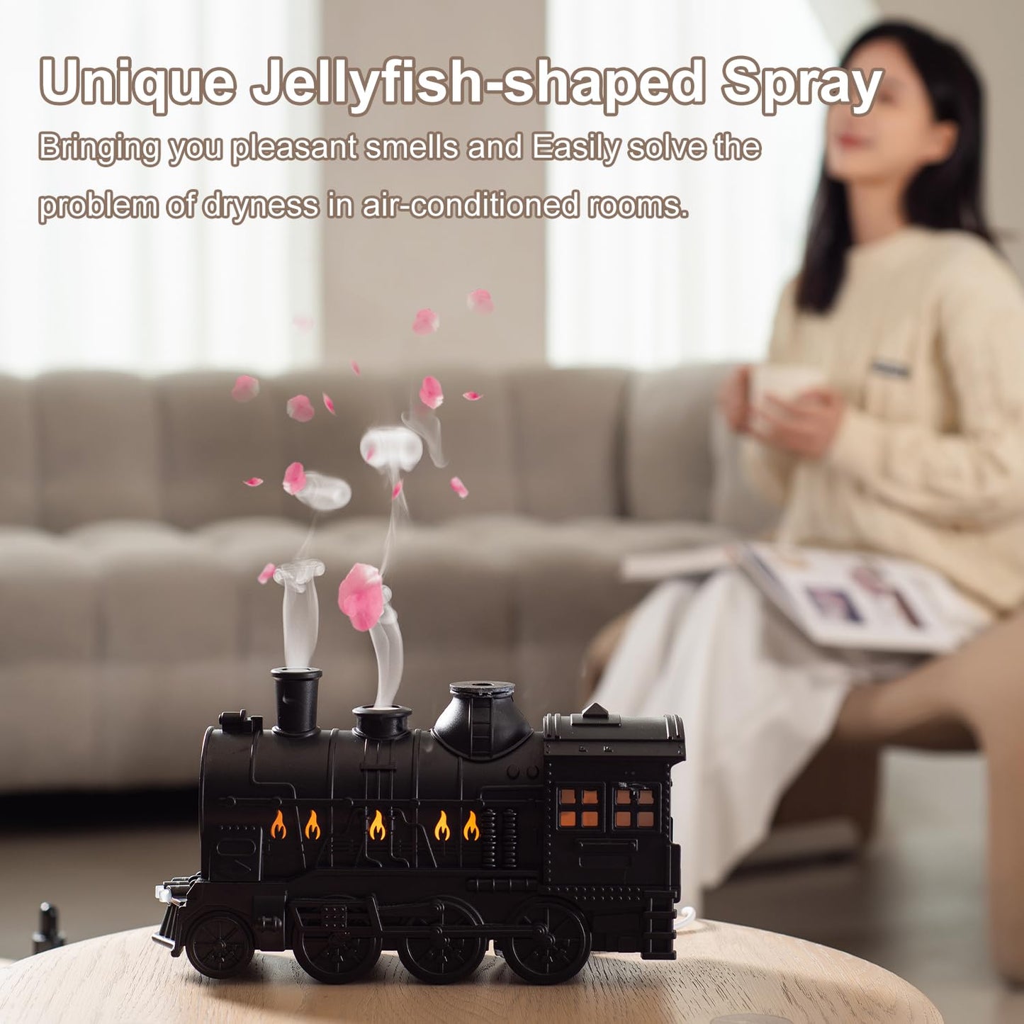 🔥🚂 Vintage Train Dual Mist Aroma Diffuser