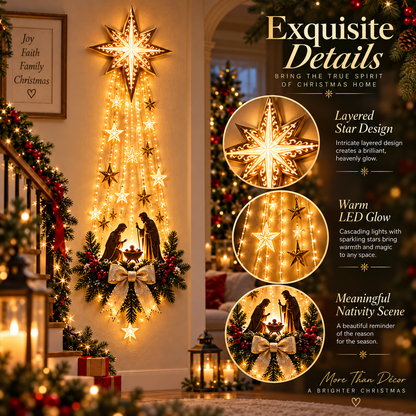 ✨✝️ Bethlehem Star of Faith – Lighted Nativity Wall Decor✨Buy 2 Free Shipping