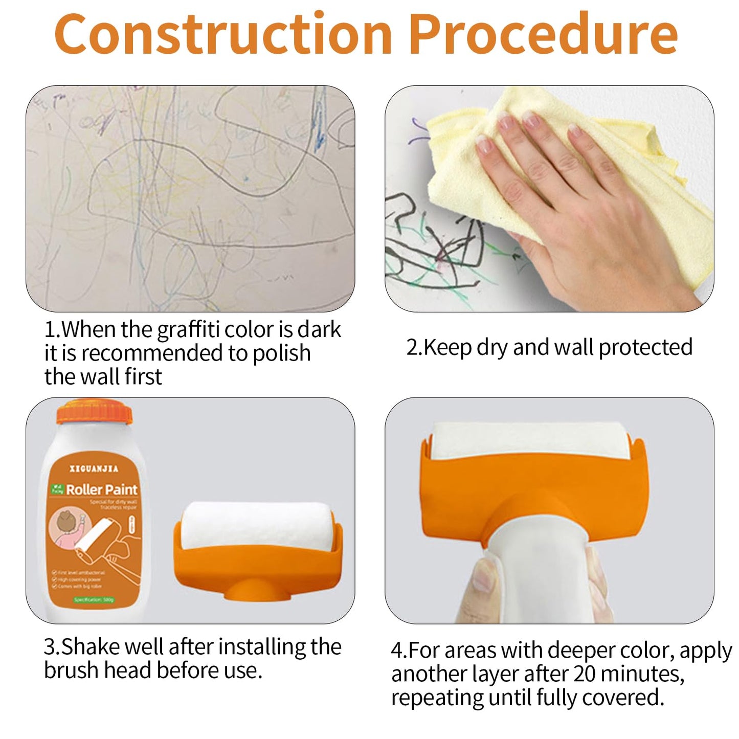 🔥Two-in-One Wall Repair Roller Paint—Effortless DIY Fixes!