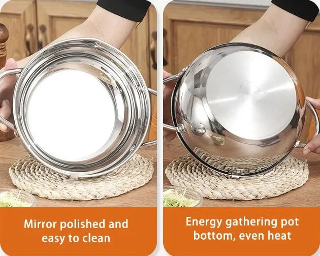 ✨Stainless Steel Frying Pot with Thermometer and Oil Drip Drainer Rack🎉