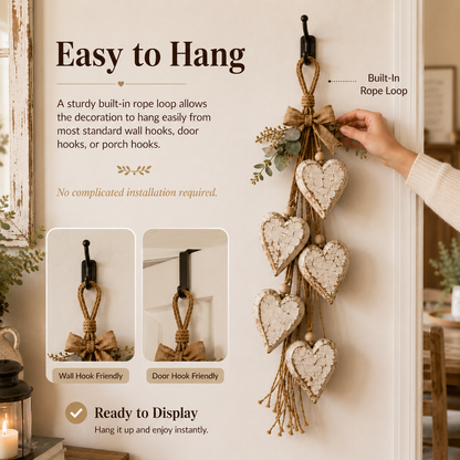 🔥🤎 Hanging Heart Wall Decor