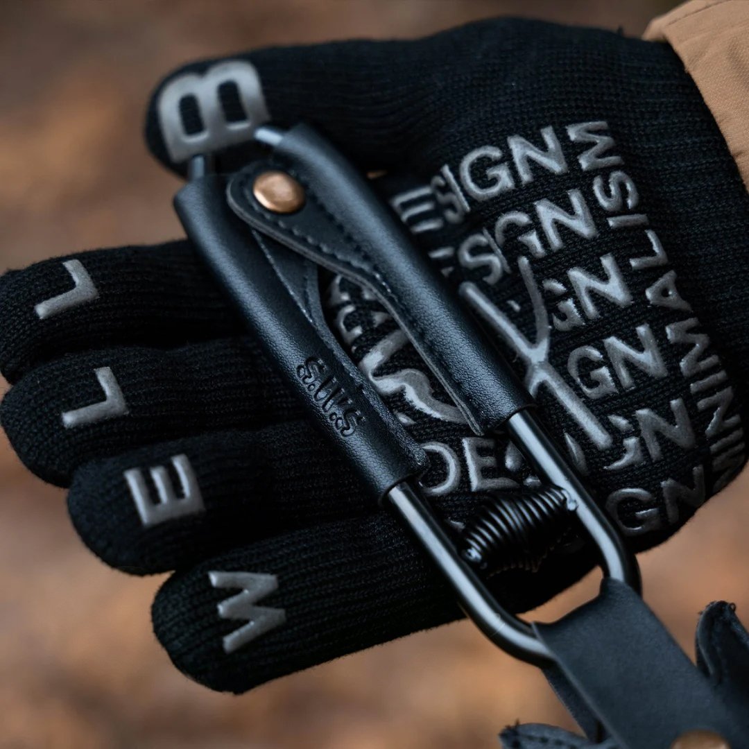 🎖️50% OFF - Camping Fire Tongs | Heavy-Duty Carbon Steel | Leather Sheath | Serrated Grip | Brown/Black Options