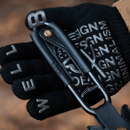 🎖️50% OFF - Camping Fire Tongs | Heavy-Duty Carbon Steel | Leather Sheath | Serrated Grip | Brown/Black Options