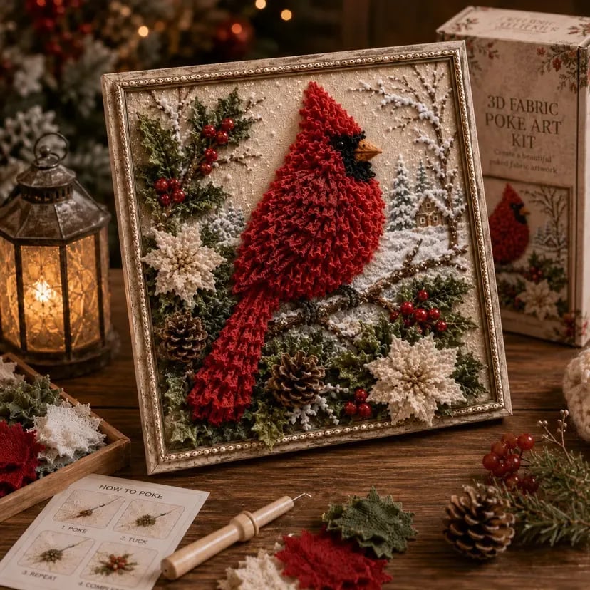 ✨Hot 30% OFF🌹🎄 3D Christmas Fabric Poke Art Kit