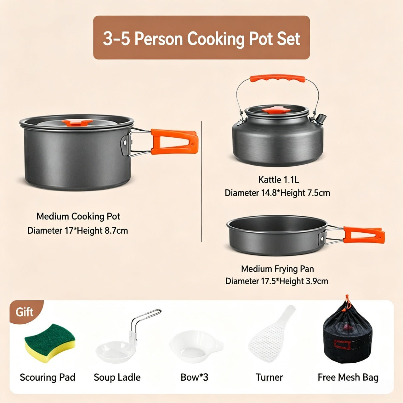 ✨HOT SALE 49% OFF🍳2026 Pro Outdoor Camping Cookware: 3-in-1 Ultra-Light Pots, Pans & Kettle Set! 🏕️🛒