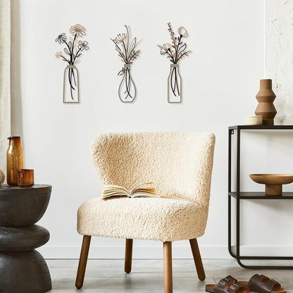 🎖️3 Pieces Metal Flowers Wall Arts - Rustic Farmhouse Style Décor Metal Wall Art