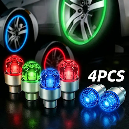 🔥Smart RGB Wheel Lights 🚗 | Waterproof Luminous Valve Caps for Car, Motorcycle & Bike 🚲 | Vibration-Sensitive LED Starlight 🌟