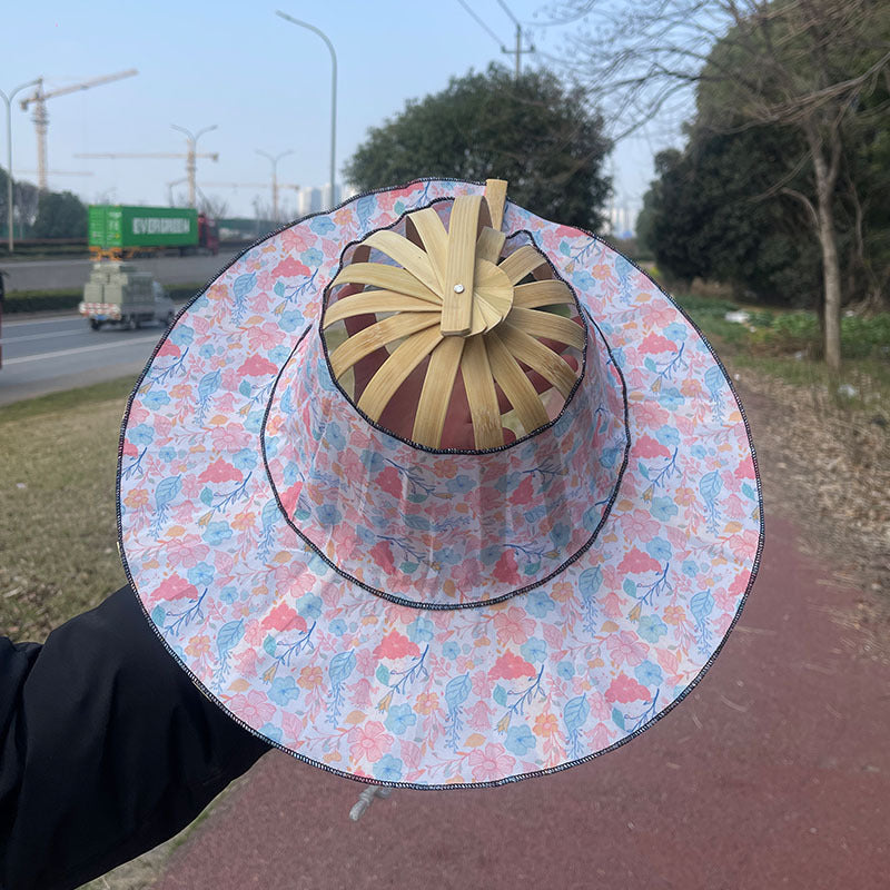 🎖️New Unisex Summer Fashion Bamboo Fan Hat Foldable Bamboos Sun Protection Caps for Outdoor Sports Travel Worker