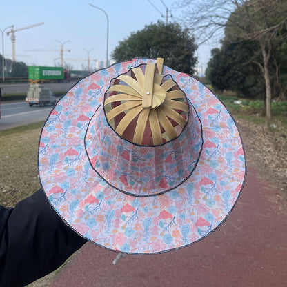 🎖️New Unisex Summer Fashion Bamboo Fan Hat Foldable Bamboos Sun Protection Caps for Outdoor Sports Travel Worker