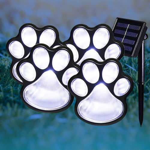 🎖️Paw Print Solar Lights - Set of 4 Pack Dog Animal Lights Waterproof