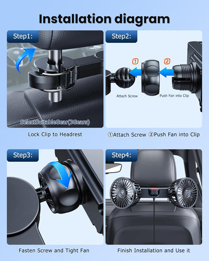 🎖️Car Seat Fan Summer Essential