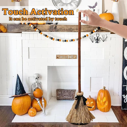 🎖️Dancing Witch Broom Touch Activated Halloween Decorations