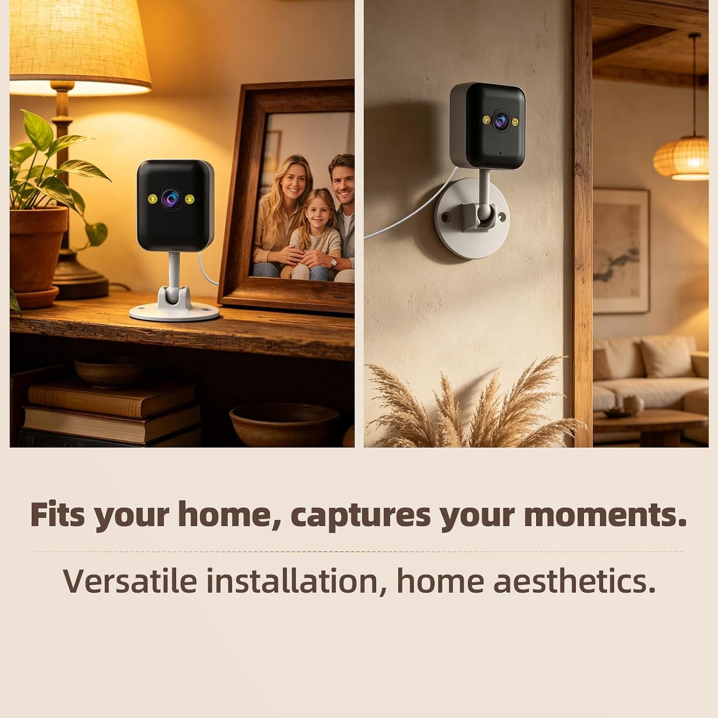 🎖️Indoor Outdoor Security Camera, 2.4G WiFi, IP66 Waterproof