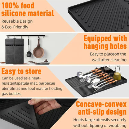 ✨🌞Summer Sale 49% OFF🍖Silicone BBQ Side Shelf Mat — Keep Tools Clean & Close