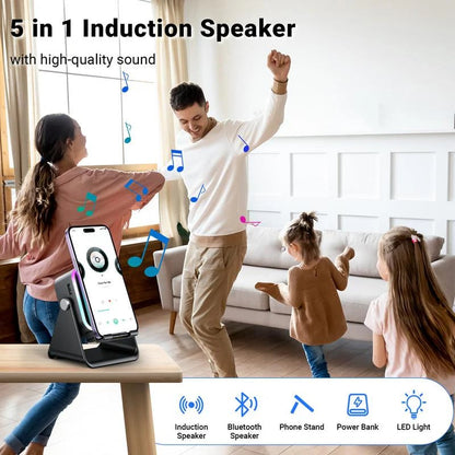 ✨Wireless Induction Audio Speaker Stand, 5-in-1 Cellphone Holder