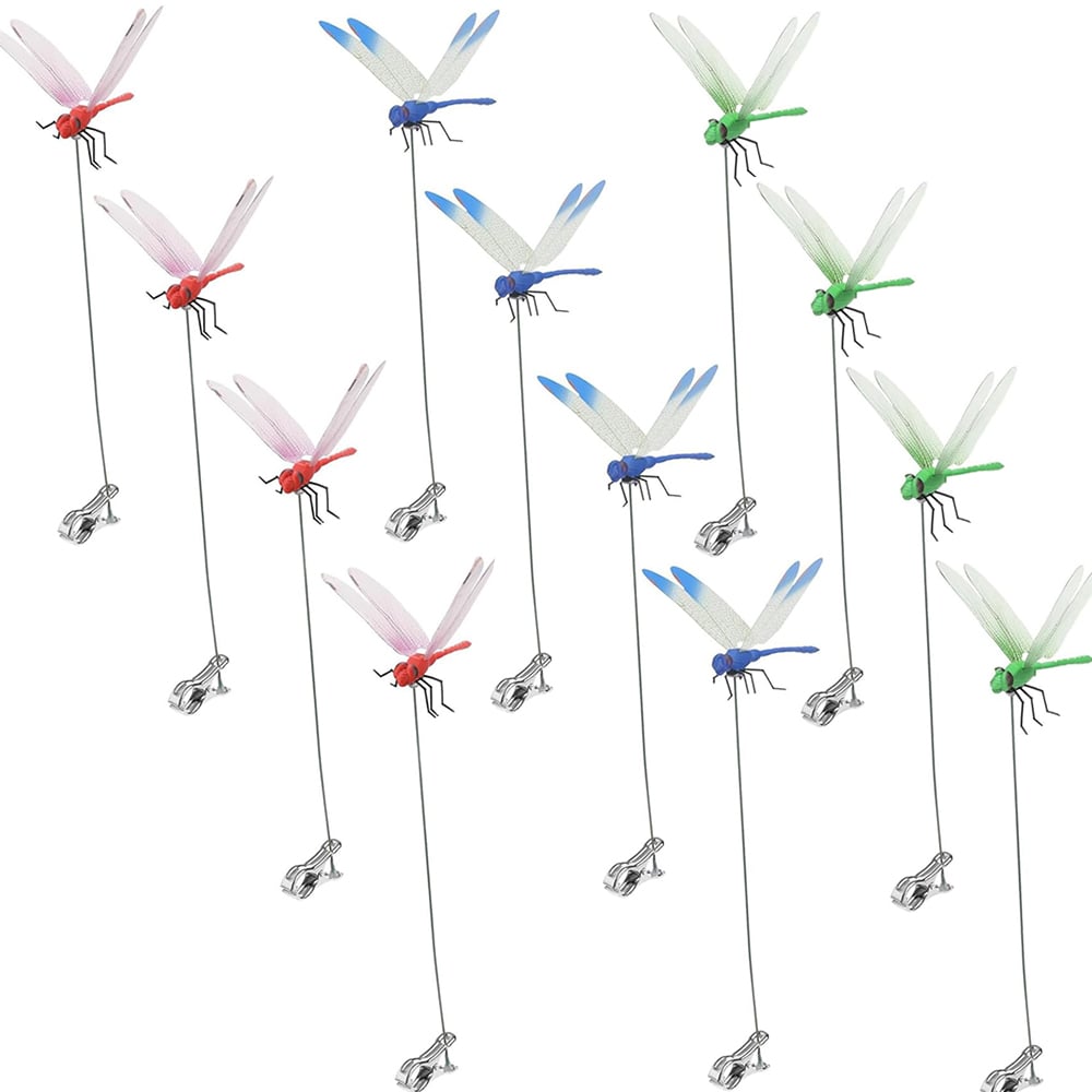 🎖️2026 Summer Hot Sale 49% OFF🔥24 Pack 3D Dragonfly Clips, Fake Dragonflies with Stakes