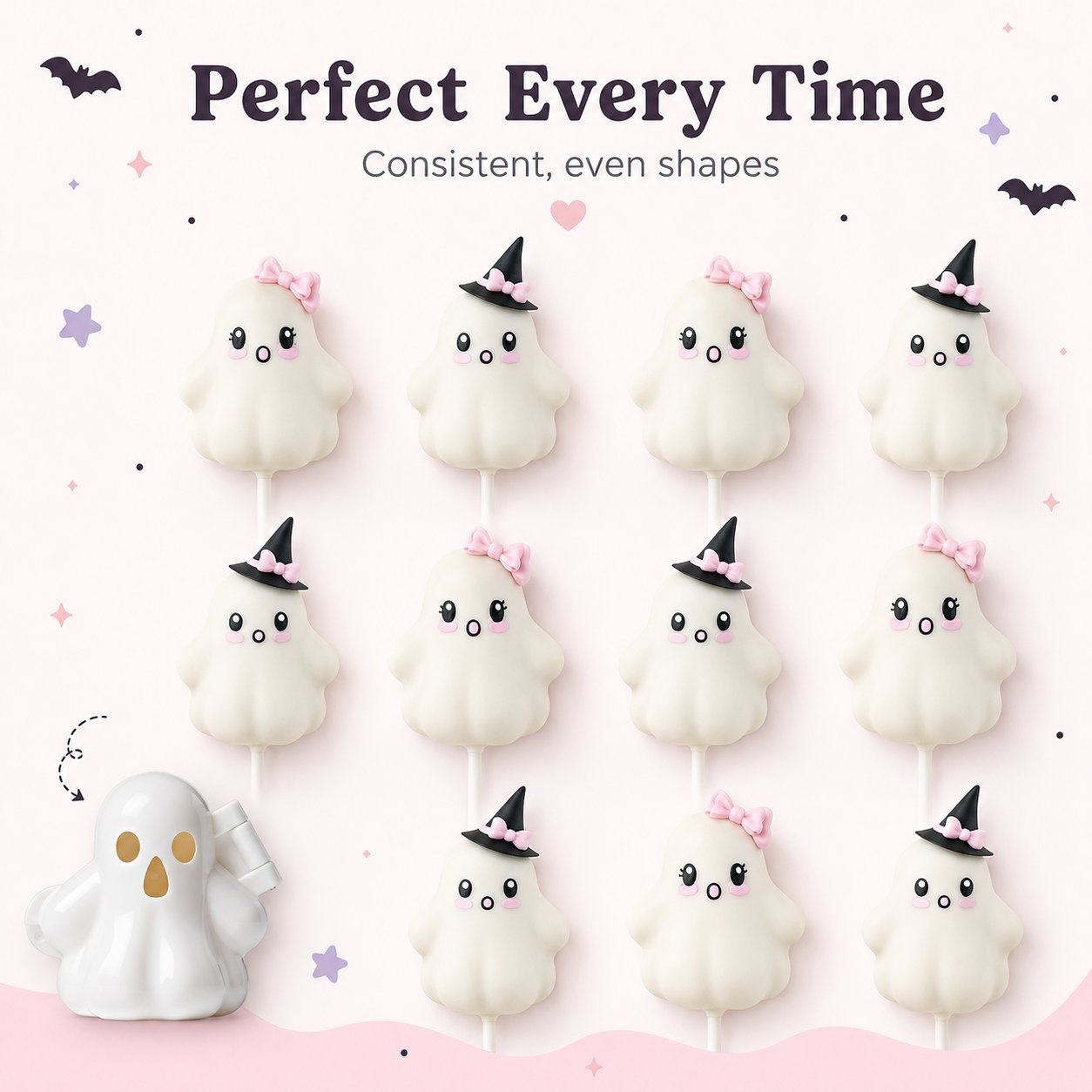 🔥👻 Ghost Cake Pop Mold | Reusable Food-Safe Mold for Cute Spooky Treats, Parties & Creative Baking 🎃✨