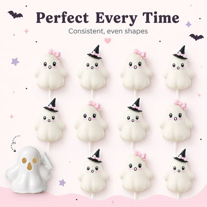 🔥👻 Ghost Cake Pop Mold | Reusable Food-Safe Mold for Cute Spooky Treats, Parties & Creative Baking 🎃✨