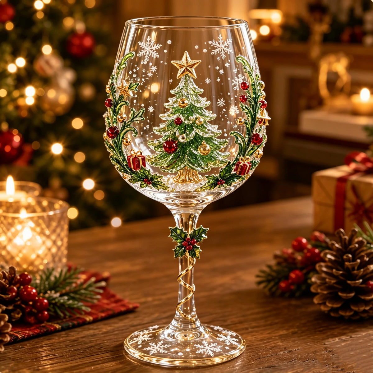 🔥Christmas 3D Wine Glass Collection Gift Box Set✨