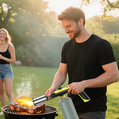 ✨Propane Torch – 1800°C Max Flame, One‑Button Ignition, Adjustable Heat, UL147 Safety Lock