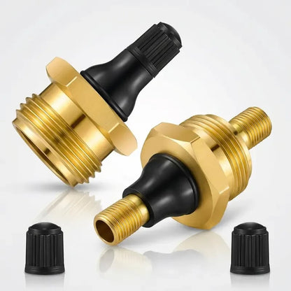 ✨2-Pcs Brass RV Blow Out Plugs with Drain Valve - Air Hose Friendly Home Care Supplies for Camping