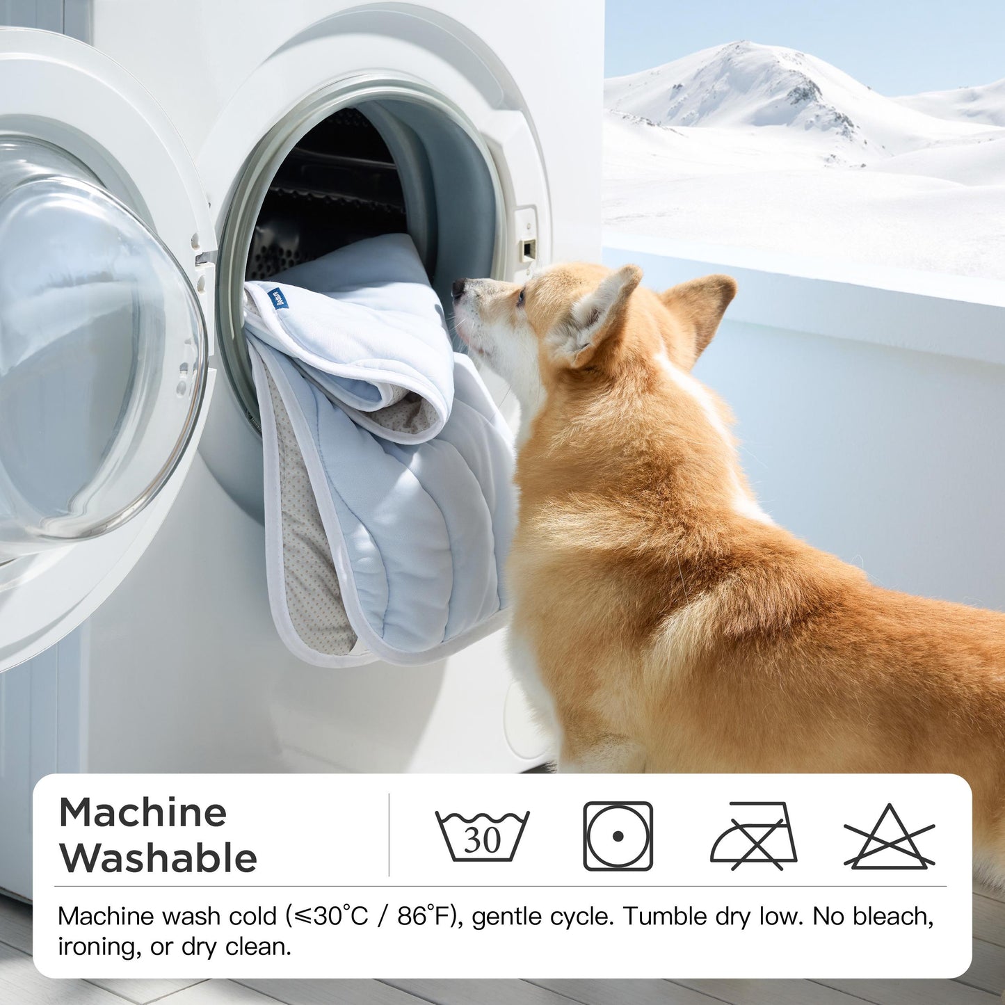 ✨🐶Washable Cooling Dog Mat, ❄️Non-Slip Summer Crate Bed for Large Dogs, No Gel & No Electric