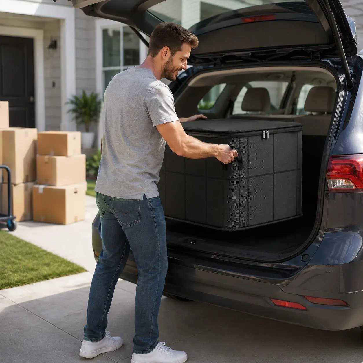 🔥Spacious Zippered Storage Bin📦 – Large Capacity Bag for Quilts, Blankets & Sweaters, Perfect for Moving Day & Closet Organization