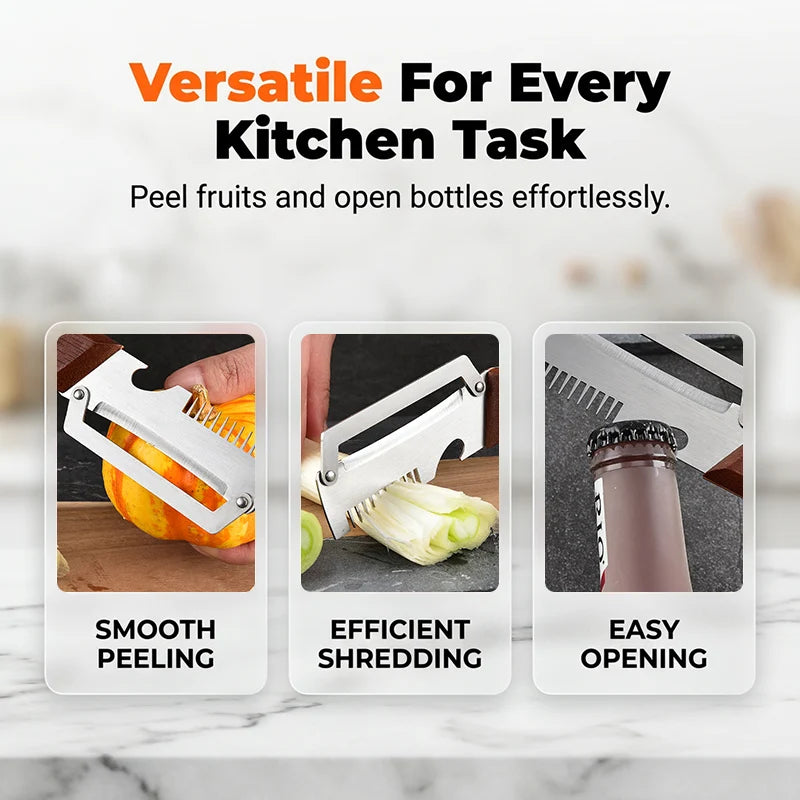 🔥3-in-1 Scallion Shredder & Peeler Kitchen Tool