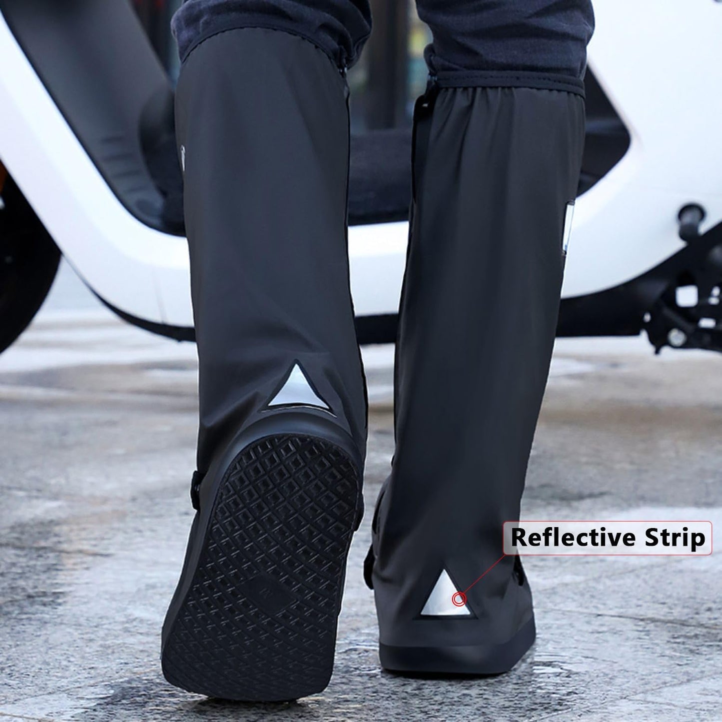 ✨Black Waterproof Rain Boot Shoe Cover with Reflector