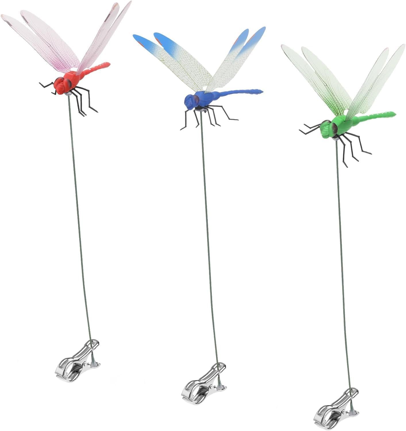 🎖️2026 Summer Hot Sale 49% OFF🔥24 Pack 3D Dragonfly Clips, Fake Dragonflies with Stakes
