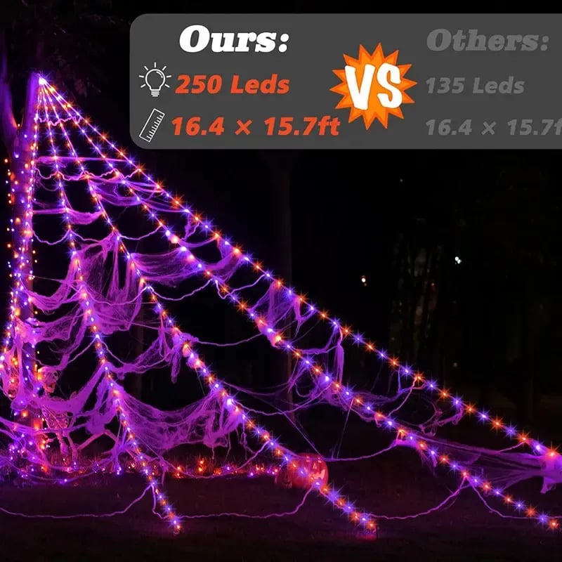 ✨Halloween Early Sale🕷️ Glowing Spider Web LED Lights🎃