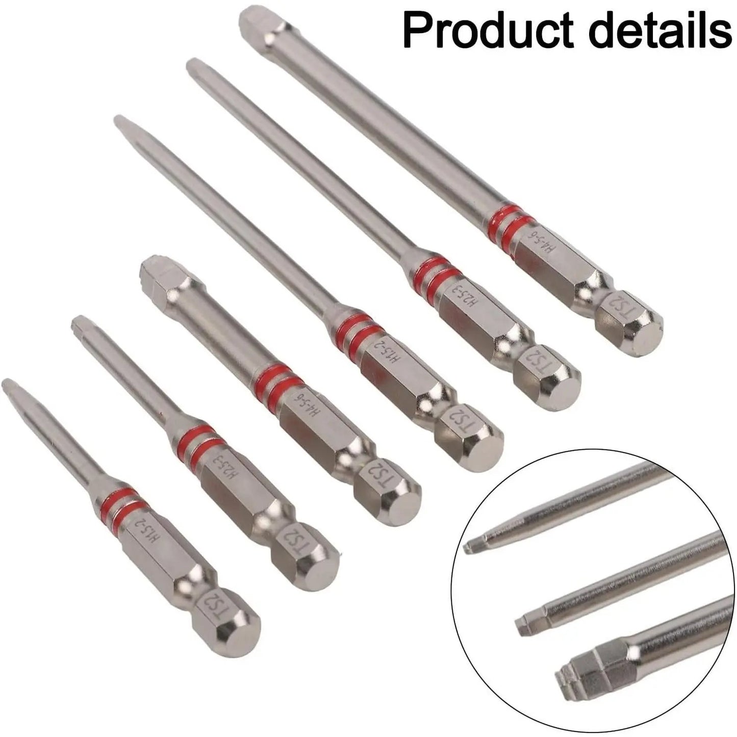 ✨🛠️Screwdriver Bits Set 6pcs with Magnetic Hex Shank Pagoda-Shaped Design in Multiple Sizes for Electric Drills and Wrenches