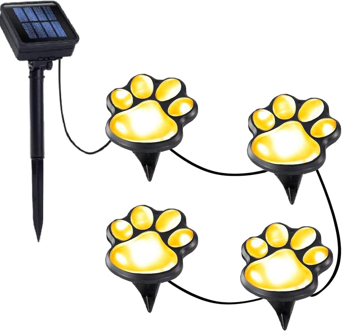 🎖️Paw Print Solar Lights - Set of 4 Pack Dog Animal Lights Waterproof