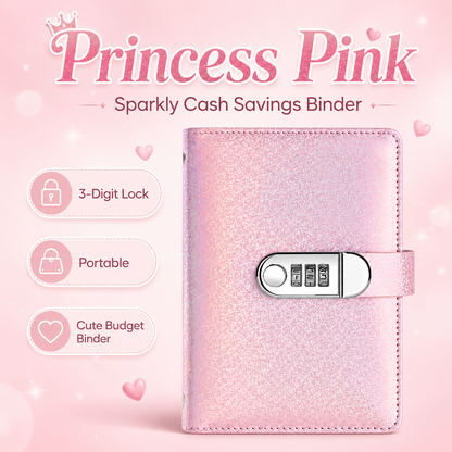 🔥Glliter Cash Savings Binder with 3-Digit Combination Lock – 100-Page Cash Stuffing Budget Organizer for Savings Challenges, Money Goals & Gifts 💖