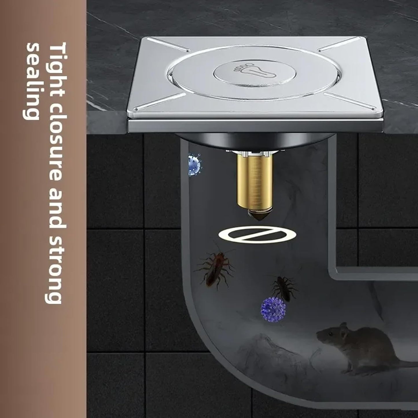 🎖️Bathroom Drain Stopper - Floor Odor Prevention Square Drain