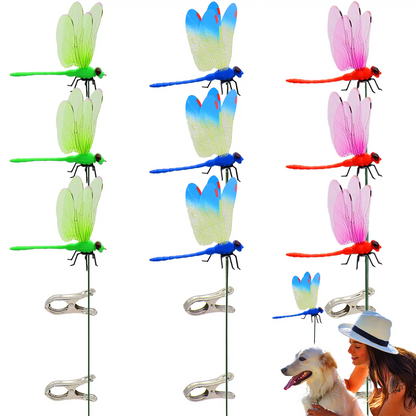 🎖️2026 Summer Hot Sale 49% OFF🔥24 Pack 3D Dragonfly Clips, Fake Dragonflies with Stakes