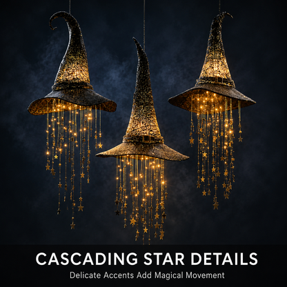 ✨Early Halloween Sale🔥Lighted Witch Hat Hanging Chime🧙