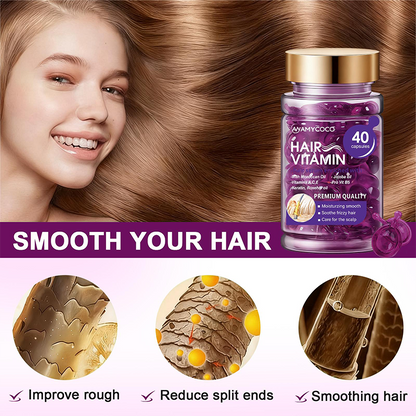 🔥Hair Vitamin Capsules Infused with Violet Vitamins & Argan Oil,40 Capsules💜