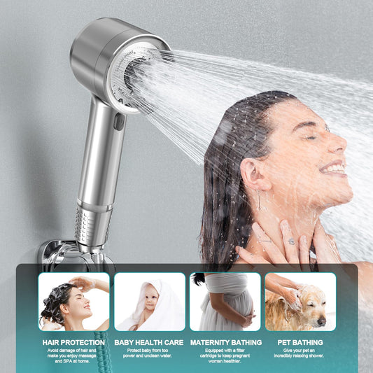🎖️High Pressure Shower HeadS with Pause Switch 4 Spray Modes