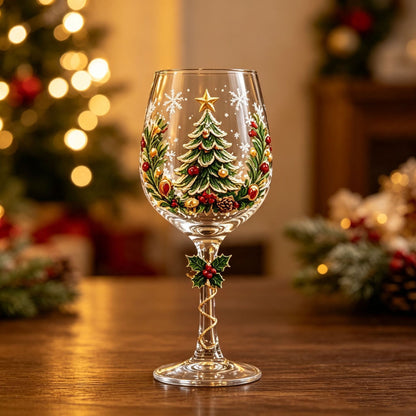 🎖️Christmas Wine Glass Collection Gift Box Set, Santa Christmas Wine Glass
