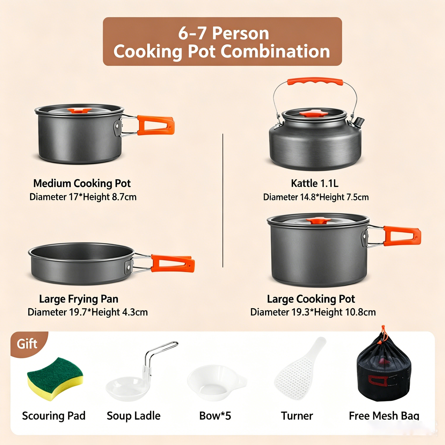 ✨HOT SALE 49% OFF🍳2026 Pro Outdoor Camping Cookware: 3-in-1 Ultra-Light Pots, Pans & Kettle Set! 🏕️🛒