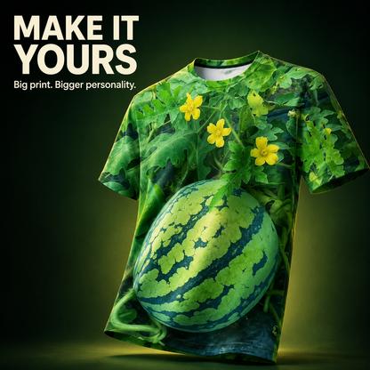 🔥🍉 Funny 3D Watermelon Belly T-Shirt – Summer Novelty Graphic Tee